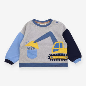 Sweatshirt grey blue sleeves digger