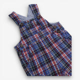 Dungarees shorties red blue white checks