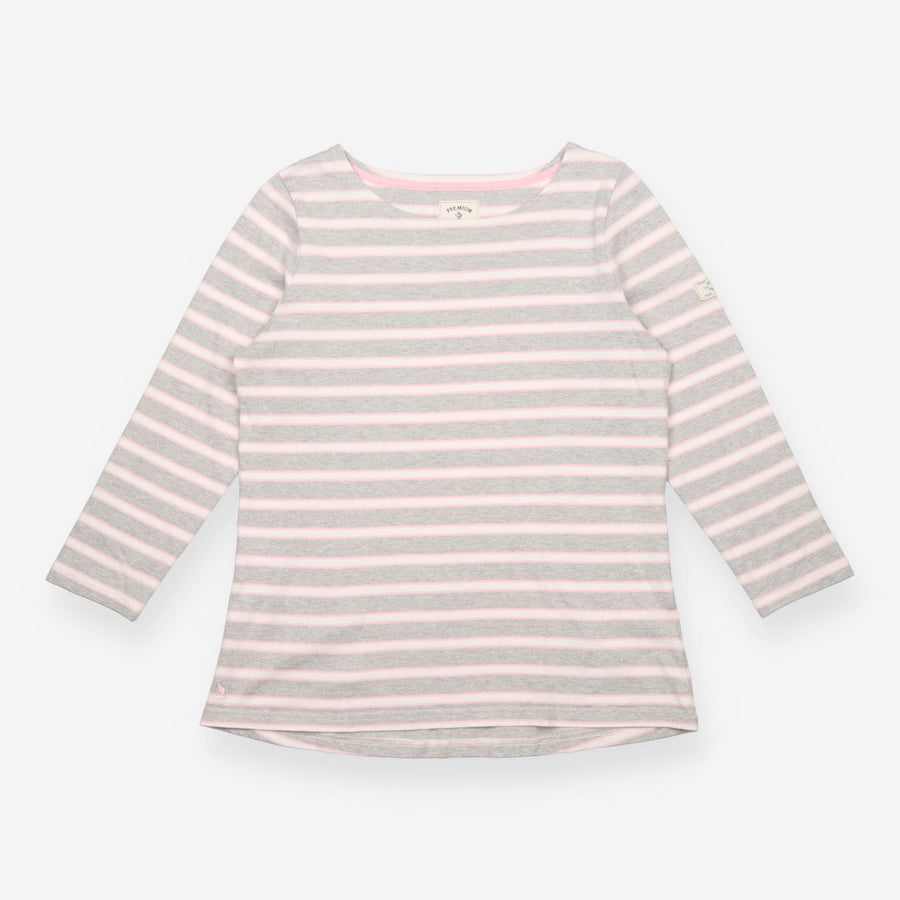 Top Grey Pink Striped Harbour Long Sleeve