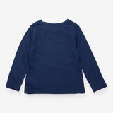 T-Shirt Long Sleeve Navy Flower Applique