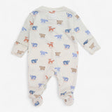 Cream Sleepsuit with Bears and Blue Badgers