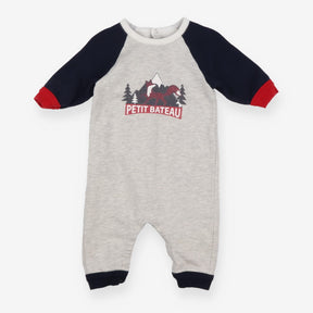 Romper Jersey Grey with Navy Sleeves