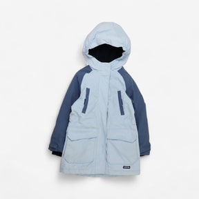 Light and dark blue hooded waterproof