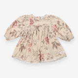 Cream Rose Jersey Dress Lace Finished