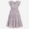 Dress Printed White Mix Short Sleeve Midi Belted