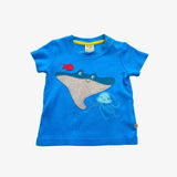 Blue manta ray applique tee