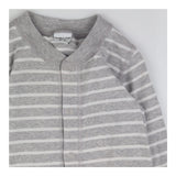 Grey and white stripe footless romper