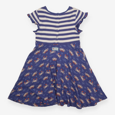 Blue Crab Dress with Stripes