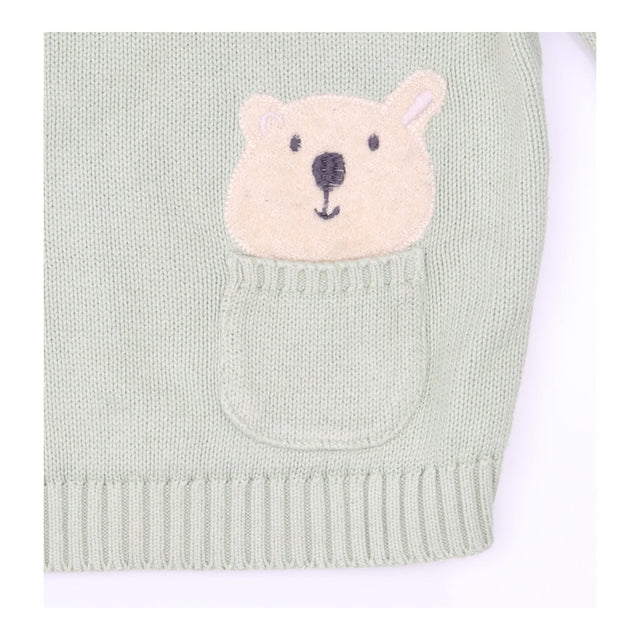 Green knit outfit with polar bears