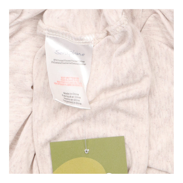 Dress Henley Overlay Jersey Short Sleeve Oatmeal B