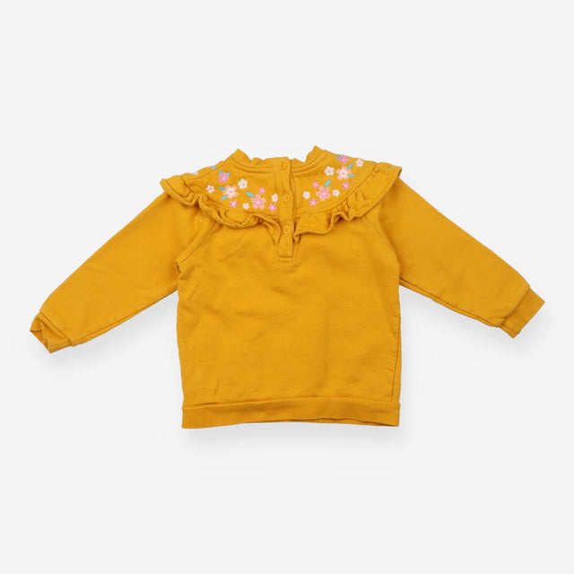 Sweatshirt yellow flowers yolk frill 