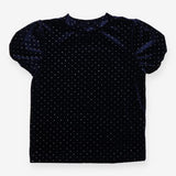 Tee SS navy velour silver spot