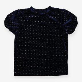 Tee SS navy velour silver spot