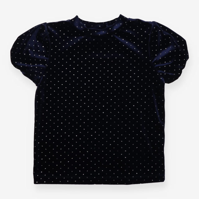 Tee SS navy velour silver spot