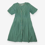 White Stuff Linen Green Button‑Down Dress
