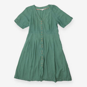 White Stuff Linen Green Button‑Down Dress
