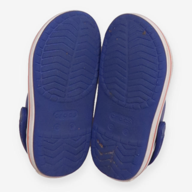 Blue Crocs with Orange Stripe
