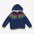 Zigzag zip up fleece jacket knit
