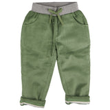 Lined cord trousers, green