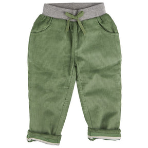 Lined cord trousers, green
