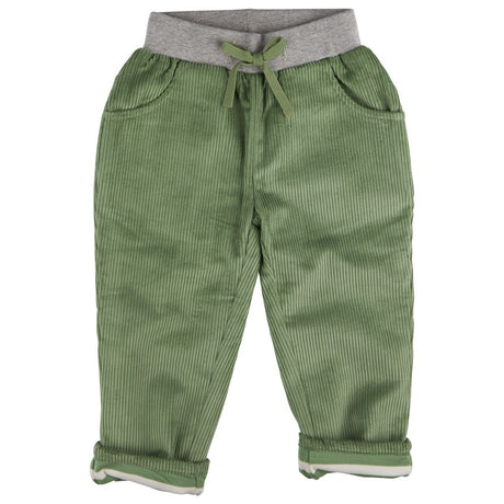Lined cord trousers, green