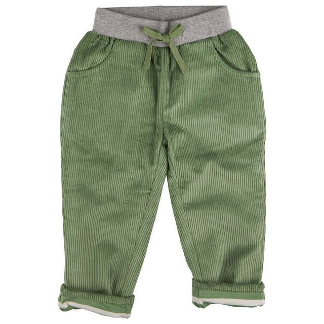 Lined cord trousers, green