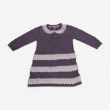 Dress Sweater Purple with Lace Print Stripes