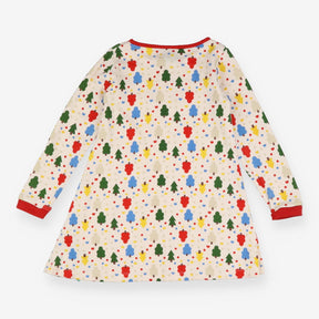 Cream Multi Colour Trees Dress