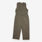 Jumpsuit Khaki Oval Spot Sleeveless Wide Leg