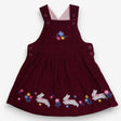 Pinafore plum cord bunnies flowers
