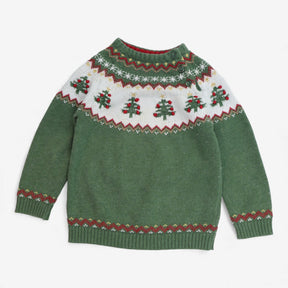 Sweater Green Christmas tree fairisle
