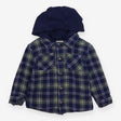 Hooded Jacket navy and Green Check
