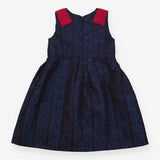 Primigi jacquard Dress Navy dark pink shoulder 