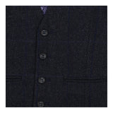 Waistcoat Grey and Navy Checks with Purple Flowers