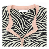 Cardigan Green Zebra Print Seawool Cotton Knit