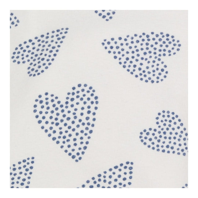 Sleepsuit white long sleeve blue heart