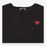 Grey Confetti V‑Neck Organic Cotton T‑Shirt