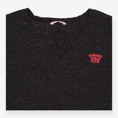 Grey Confetti V‑Neck Organic Cotton T‑Shirt