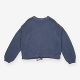 Jumper Blue Open Weave Cotton Drawcord Hem