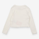 T-shirt long sleeve white ribbed