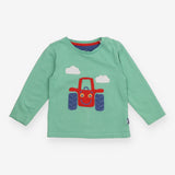 T-shirt long sleeve green tractor