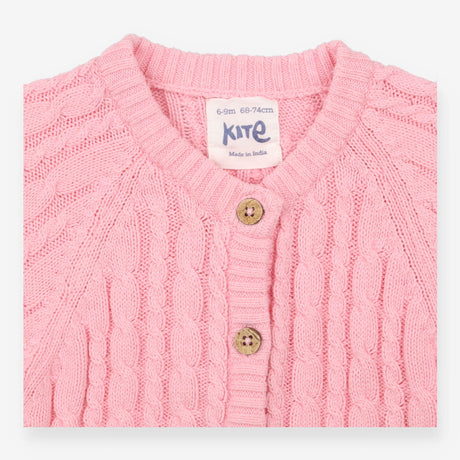 Cardigan Cable Knit Pink