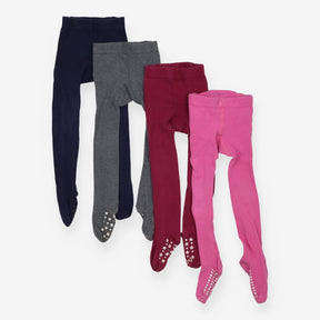 Tights 4pc grey pink purple blue