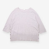 Tunic Jumper Grey Pure Cashmere Longline Side Butt