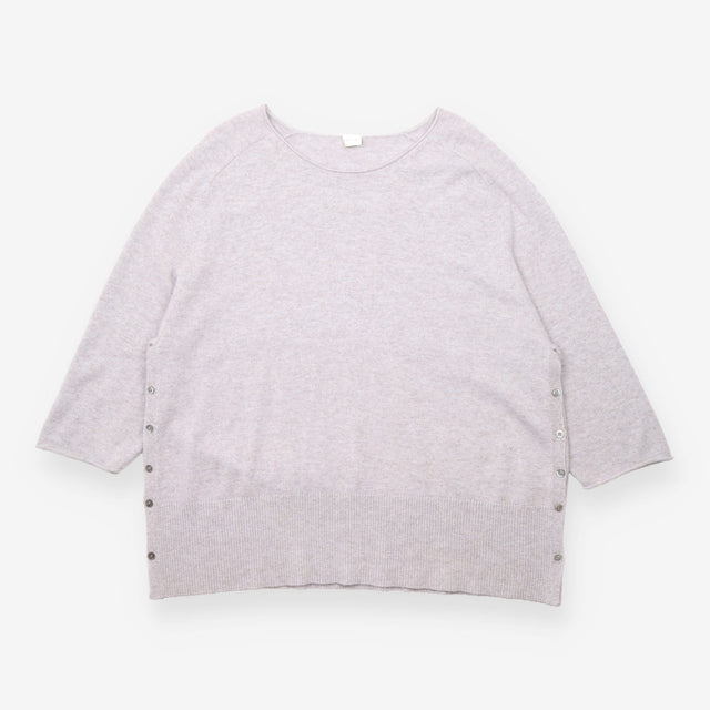 Tunic Jumper Grey Pure Cashmere Longline Side Butt