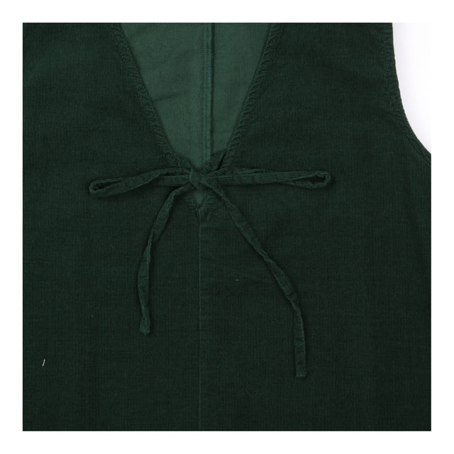 Pinafore Dress Forest Green Cord Tie Front