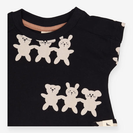 Dress jersey black rabbit bear