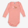 Pink bodysuit with squirrel and deer
