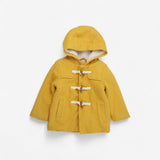 Yellow duffle coat