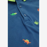 Polo tee blue neon dinos
